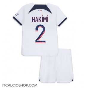 Paris Saint-Germain Achraf Hakimi #2 Seconda Maglia Bambino 2023-24 Manica Corta (+ Pantaloni corti)